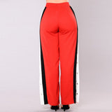 Stripe Patchwork Red -White -Black Rivet Side