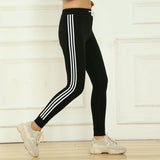 Glam city Joggers Women White Stripe Side Trim Drawstring Korean Gym Workout Pant