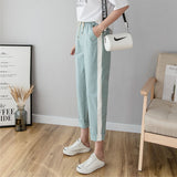 Cotton Linen Ankle Length Pants Women's Spring Summer Casual Trousers