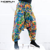 Mens Harem Pants Loose Casual Drawstring Male Cross-pants