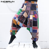 Mens Harem Pants Loose Casual Drawstring Male Cross-pants