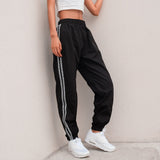 Fashion Side Stripe Letter Pants Women