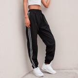 Fashion Side Stripe Letter Pants Women
